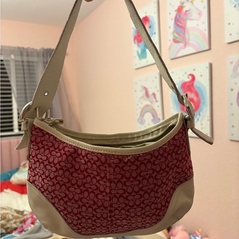 Coach Red and Tan Women's Bag